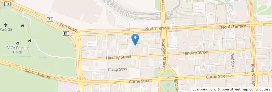 Mapa de ubicacion de Abbots and Kinney en 澳大利亚, 南澳大利亚州, Adelaide, Adelaide City Council.