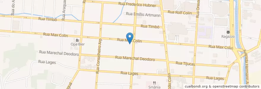 Mapa de ubicacion de Ghanem Laboratório e Saúde en 巴西, 南部, 圣卡塔琳娜, Região Geográfica Intermediária De Joinville, Microrregião De Joinville, 若茵维莱.
