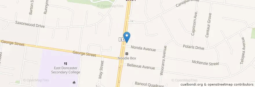 Mapa de ubicacion de Up The Road en Австралия, Виктория, City Of Manningham.