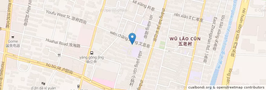 Mapa de ubicacion de 南京市五老村小学新教学楼 en China, Jiangsu, Nanjing, 秦淮区.
