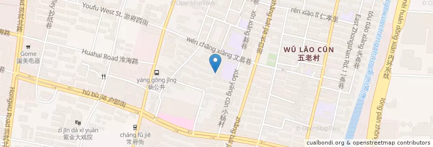 Mapa de ubicacion de 南京市五老村小学旧教学楼 en 중국, 장쑤성, 난징시, 친화이구.