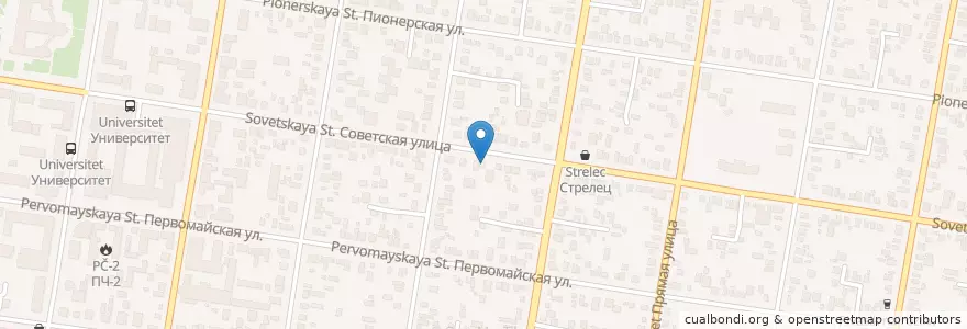 Mapa de ubicacion de Баня en ロシア, 南部連邦管区, クラスノダール地方, アディゲ共和国, Городской Округ Майкоп.