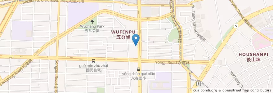 Mapa de ubicacion de 烤師傅燒烤便當專門店 en تایوان, 新北市, تایپه, 信義區.