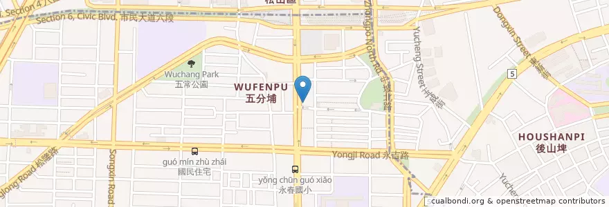 Mapa de ubicacion de 弘爺漢堡 en 臺灣, 新北市, 臺北市, 信義區.