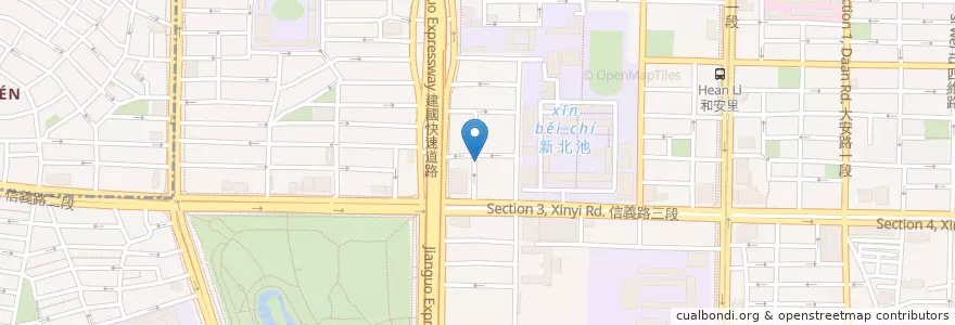 Mapa de ubicacion de 家鄉自助餐 en 타이완, 신베이 시, 타이베이시, 다안 구.