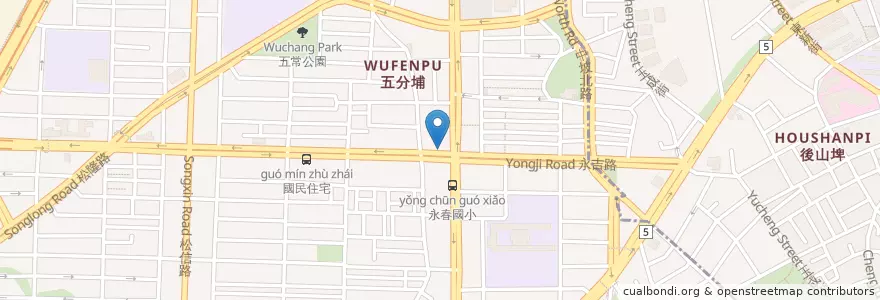 Mapa de ubicacion de 永吉豆漿早餐店 en 臺灣, 新北市, 臺北市, 信義區.