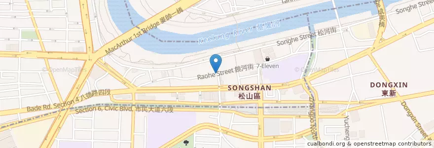 Mapa de ubicacion de 陳董藥燉排骨攤位 en تایوان, 新北市, تایپه, 松山區.