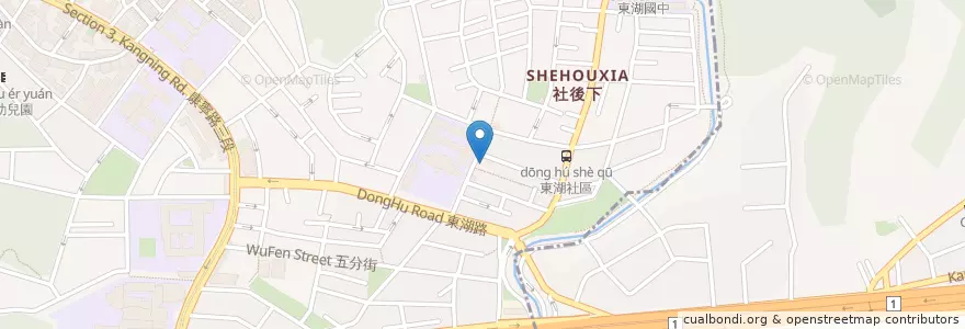 Mapa de ubicacion de 東湖佳佳牛排館 en Taiwan, Nuova Taipei, Taipei.