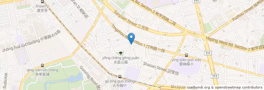 Mapa de ubicacion de HS哈燒小食堂 en Тайвань, Новый Тайбэй, Тайбэй, 萬華區, 中正區.