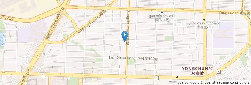 Mapa de ubicacion de 達美樂松信店 en Taiwan, 新北市, Taipei, 信義區.