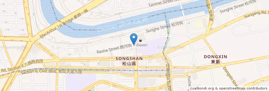 Mapa de ubicacion de 武大郎胡椒餅 en Taïwan, Nouveau Taipei, Taipei, District De Songshan.