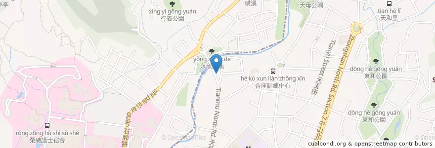 Mapa de ubicacion de 黃牛屋牛肉麵館 en تایوان, 新北市, تایپه, 北投區.