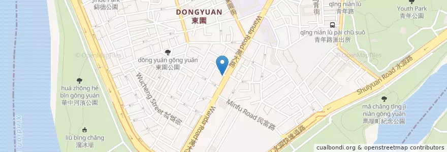 Mapa de ubicacion de 甜不辣 en 타이완, 신베이 시, 타이베이시, 완화 구.