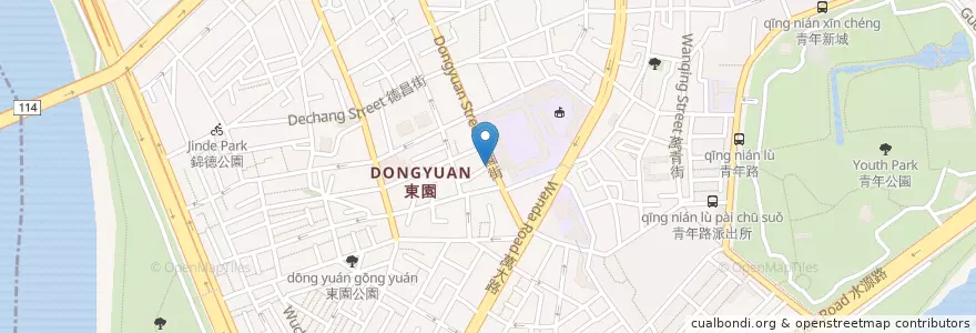 Mapa de ubicacion de 格林早餐吧 en 臺灣, 新北市, 臺北市, 萬華區.
