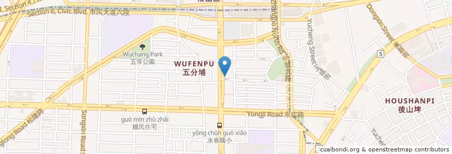 Mapa de ubicacion de 大眾鹽酥雞 en Taiwan, 新北市, Taipé, 信義區.
