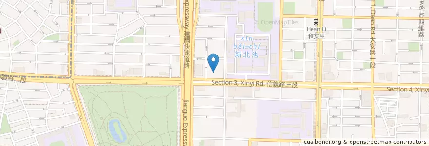 Mapa de ubicacion de 范姜川味牛肉麵 en 타이완, 신베이 시, 타이베이시, 다안 구.