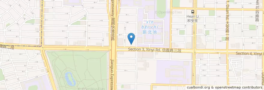 Mapa de ubicacion de 儂特利 en تايوان, تايبيه الجديدة, تايبيه, 大安區.