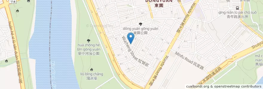 Mapa de ubicacion de 平價汕頭麵 en 台湾, 新北市, 台北市, 万華区.