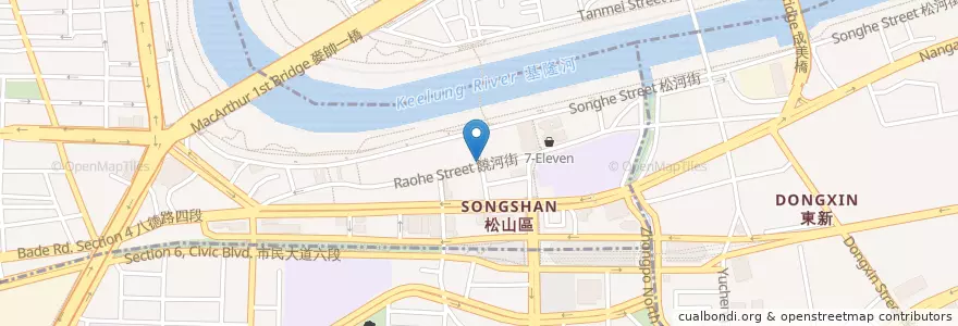 Mapa de ubicacion de 小師傅大雞排 en 臺灣, 新北市, 臺北市, 松山區.
