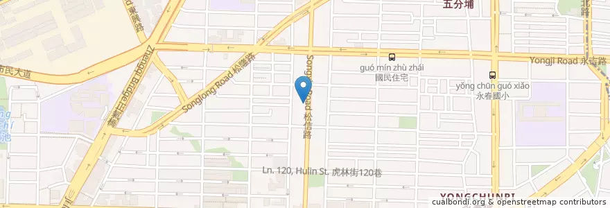 Mapa de ubicacion de 阿呂叔叔炸物專賣店 en Taiwan, Nuova Taipei, Taipei, Distretto Di Xinyi.