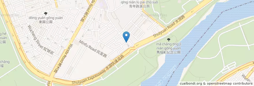 Mapa de ubicacion de 阿明綜合羹麵線 en 臺灣, 新北市, 臺北市, 萬華區.