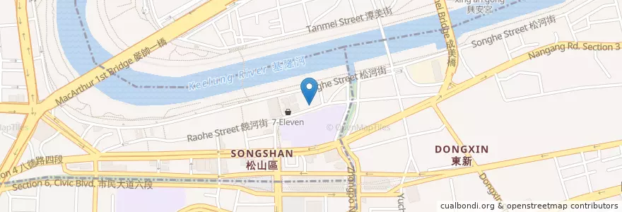 Mapa de ubicacion de 顏加唐麵線 en تایوان, 新北市, تایپه, 松山區.