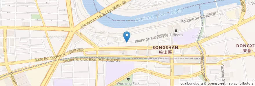 Mapa de ubicacion de 齒牛香牛肉麵 en Тайвань, Новый Тайбэй, Тайбэй, 松山區.