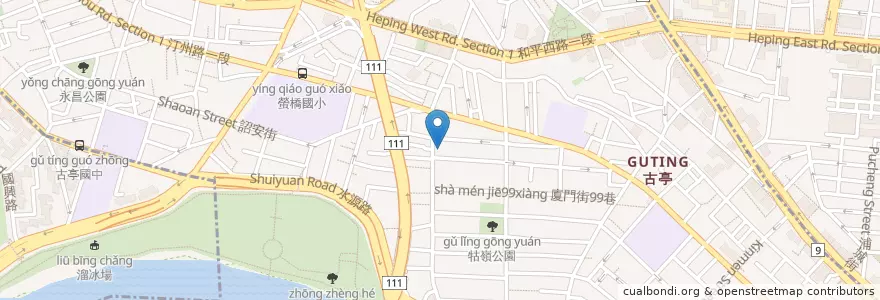 Mapa de ubicacion de 蘭花亭涼麵 en Taïwan, Nouveau Taipei, Taipei, 中正區.