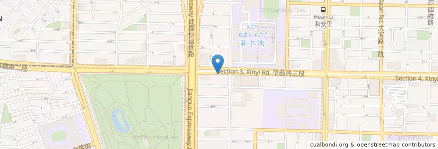 Mapa de ubicacion de 朱記餡餅粥店 en Tayvan, 新北市, Taipei, 大安區.