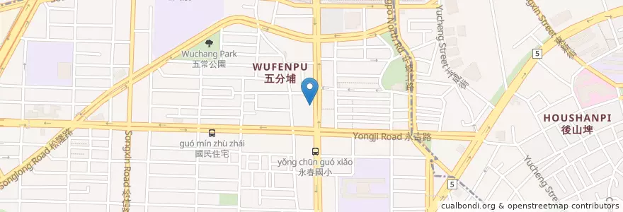 Mapa de ubicacion de 齋心坊素食小吃 en Taiwan, Nuova Taipei, Taipei, Distretto Di Xinyi.