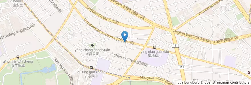 Mapa de ubicacion de 松岡精緻盒餐 en تايوان, تايبيه الجديدة, تايبيه, 萬華區, 中正區.