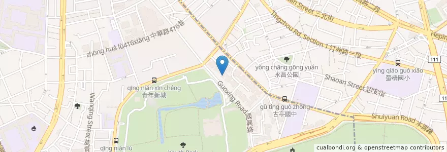 Mapa de ubicacion de 大鐤肉羹 en Taiwan, Nuova Taipei, Taipei, Distretto Di Wanhua.