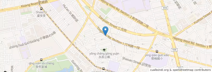 Mapa de ubicacion de 陳媽媽小吃店 en تایوان, 新北市, تایپه, 萬華區, 中正區.