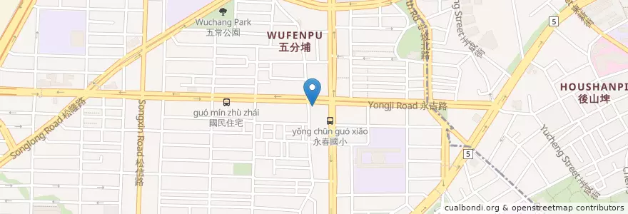 Mapa de ubicacion de 永吉飯包 en 臺灣, 新北市, 臺北市, 信義區.