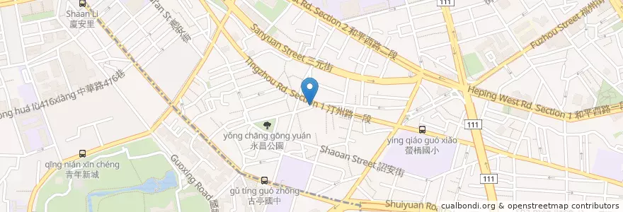Mapa de ubicacion de 初張嘴餐飲店 en Taiwan, Nuova Taipei, Taipei, Distretto Di Wanhua, 中正區.