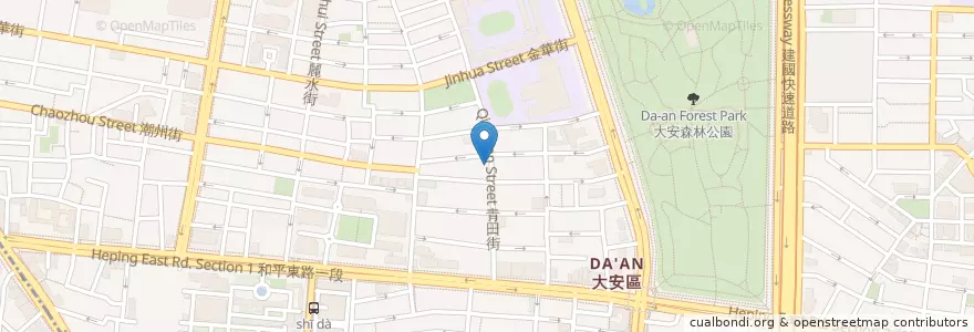Mapa de ubicacion de 青田藝集 en Taiwan, Nuova Taipei, Taipei, 大安區.
