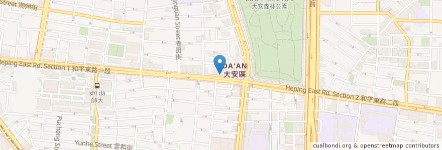 Mapa de ubicacion de 池上傳統便當 en 台湾, 新北市, 台北市, 大安区.