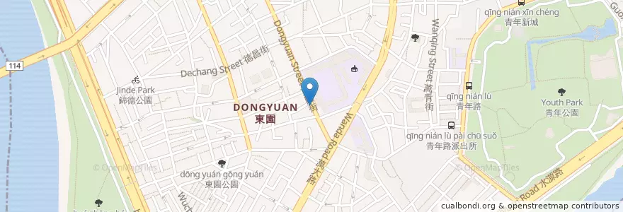 Mapa de ubicacion de 四海春餃子館 en Tayvan, 新北市, Taipei, 萬華區.