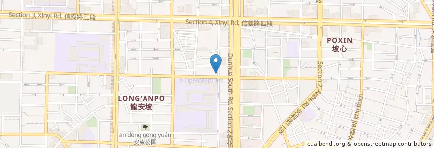 Mapa de ubicacion de 四維路麵攤 en Тайвань, Новый Тайбэй, Тайбэй, Даань.