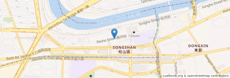 Mapa de ubicacion de 三媽臭臭鍋 en 臺灣, 新北市, 臺北市, 松山區.