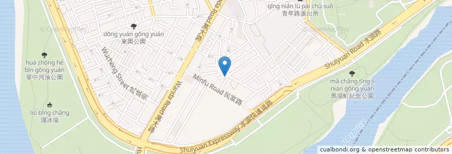 Mapa de ubicacion de 火雞肉飯便當店 en 타이완, 신베이 시, 타이베이시, 완화 구.