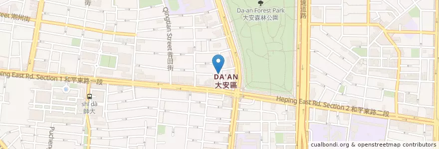 Mapa de ubicacion de 陳記營養早餐店 en 타이완, 신베이 시, 타이베이시, 다안 구.