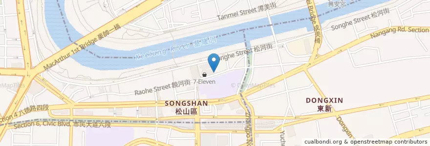 Mapa de ubicacion de 品客多 en 타이완, 신베이 시, 타이베이시, 쑹산 구.