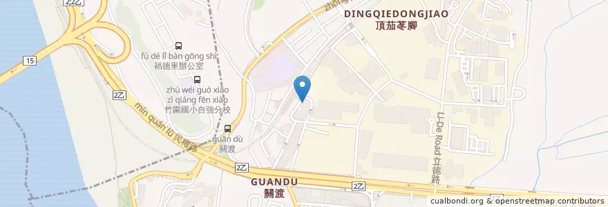 Mapa de ubicacion de 米塔手感烘焙 關渡店 en تایوان, 新北市, تایپه.