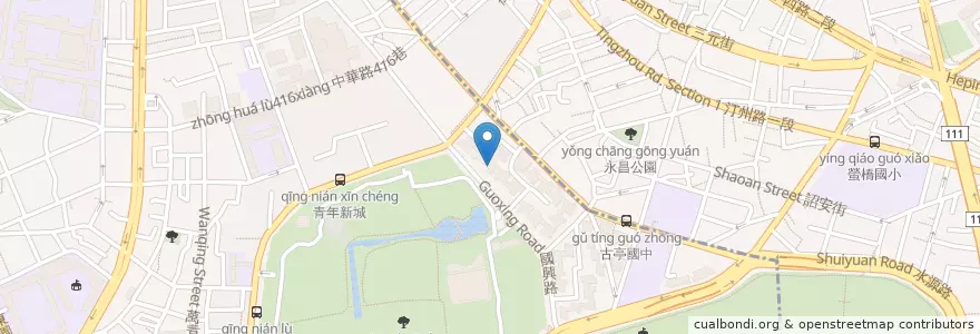 Mapa de ubicacion de 阿華涼麵 en Taiwan, Nuova Taipei, Taipei, Distretto Di Wanhua.