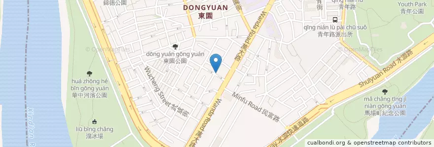Mapa de ubicacion de 二董牛肉麵 en تایوان, 新北市, تایپه, 萬華區.