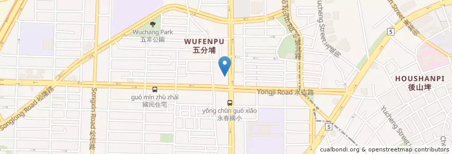 Mapa de ubicacion de 元味碳烤 en Taiwan, Nuova Taipei, Taipei, Distretto Di Xinyi.
