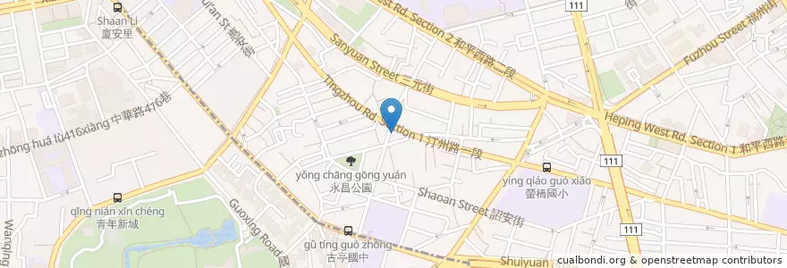 Mapa de ubicacion de 嘉味軒早餐店 en Taiwan, Nuova Taipei, Taipei, Distretto Di Wanhua, 中正區.