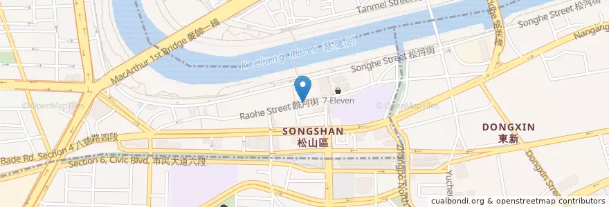 Mapa de ubicacion de 心心港式腸粉 en 臺灣, 新北市, 臺北市, 松山區.