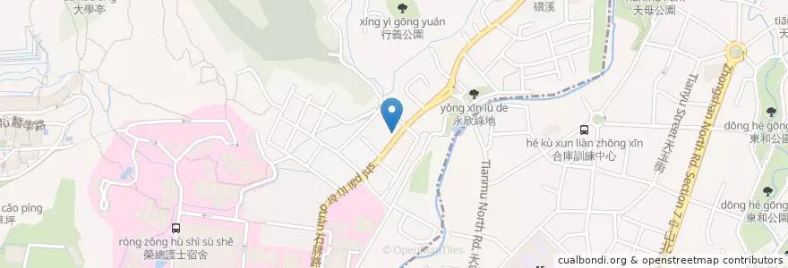 Mapa de ubicacion de 弘爺漢堡 en Taiwan, Nuova Taipei, Taipei, Distretto Di Beitou.